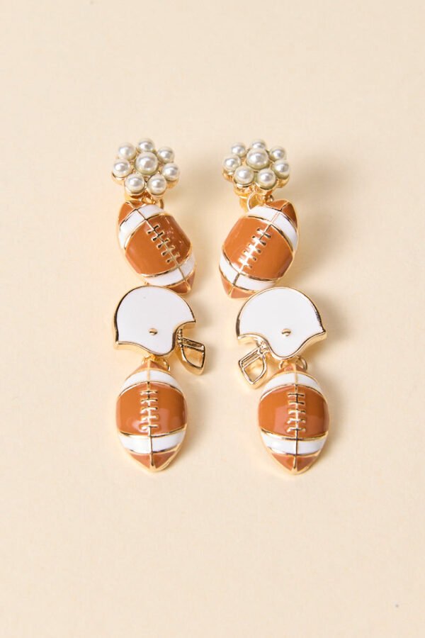 Prescott Brown Football Linear Earrings
