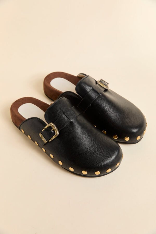 Toni Black Studded Clogs