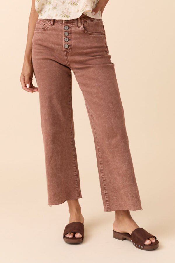Malia Cappuccino High Rise Wide Leg Jeans