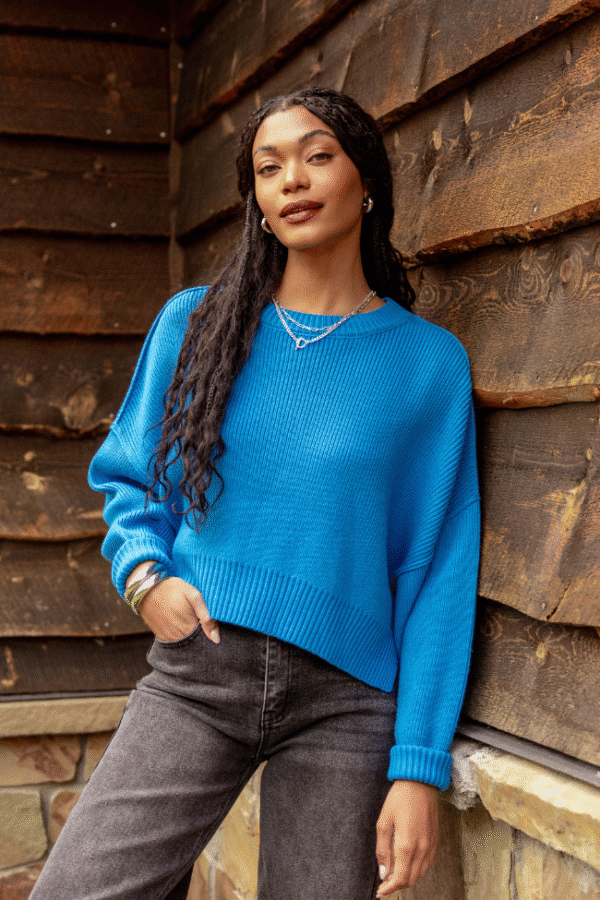 Beatrice Ocean Blue Long Sleeve Sweater