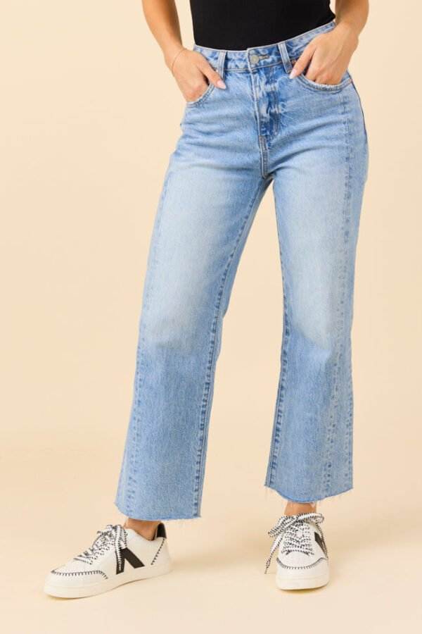 Eliana Medium Wash High Rise Straight Leg Jeans