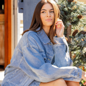 Solange Medium Wash Oversized Denim Jacket