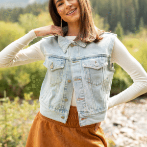 Hollie Cropped Denim Vest