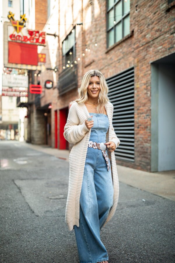 The Abigail Cream Ribbed Maxi Duster Just Classically Cassidy X Pink Lily