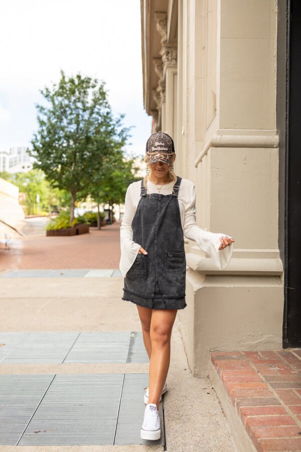 The Liz Black Wash Denim Overall Dress Just Classically Cassidy X Pink Lily