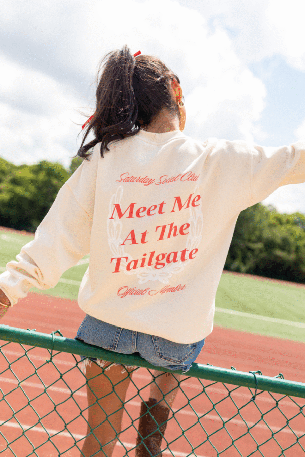 Meet Me At The Tailgate Cream Graphic Sweatshirt SALE