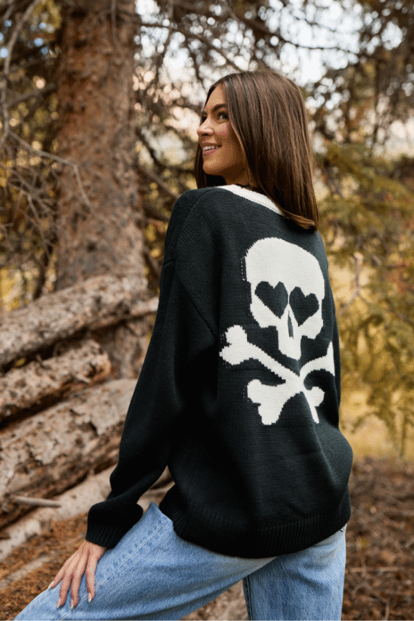 Annabelle Black and White Skull Cardigan